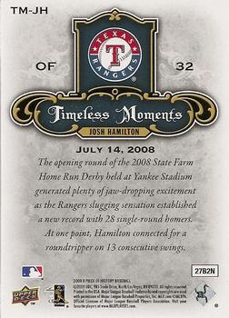 2009 Upper Deck A Piece of History - Timeless Moments #TM-JH Josh Hamilton Back