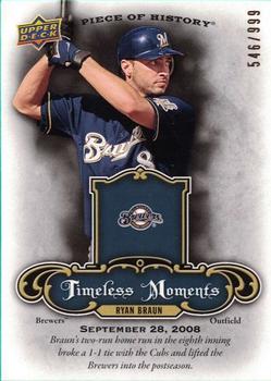 2009 Upper Deck A Piece of History - Timeless Moments #TM-RB Ryan Braun Front