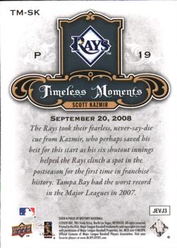 2009 Upper Deck A Piece of History - Timeless Moments #TM-SK Scott Kazmir Back