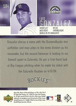 2005 Upper Deck - 2004 Upper Deck Update #584 Luis Gonzalez Back