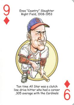 2006 Hero Decks St. Louis Cardinals Baseball Heroes Playing Cards #9♦ Enos Slaughter Front