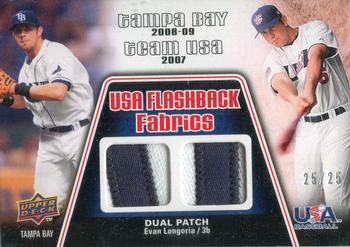 2009 Upper Deck Signature Stars - USA Flashback Fabrics Dual Patch #UFF-EL Evan Longoria Front