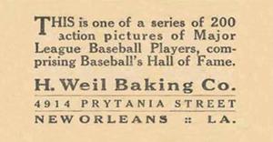 1916 Weil Baking (D329) #66 Joe Gedeon Back