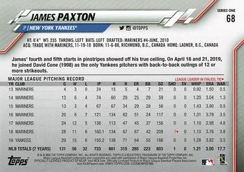 2020 Topps - 582 Montgomery #68 James Paxton Back