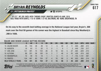 2020 Topps - 582 Montgomery #617 Bryan Reynolds Back