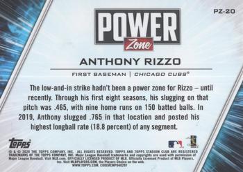 2020 Stadium Club Chrome - Power Zone #PZ-20 Anthony Rizzo Back