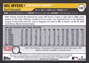 2021 Topps Big League #102 Wil Myers Back