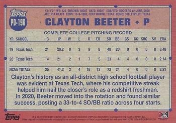 2021 Topps Pro Debut #PD-196 Clayton Beeter Back