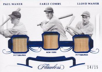 2020 Panini Flawless - Triple Legends Sapphire #TL-1927 Earle Combs / Lloyd Waner / Paul Waner Front