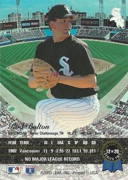 1993 Leaf - Gold Leaf Rookies #12 Rod Bolton Back