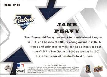 2009 Upper Deck X - Xponential 2 #X2-PE Jake Peavy Back