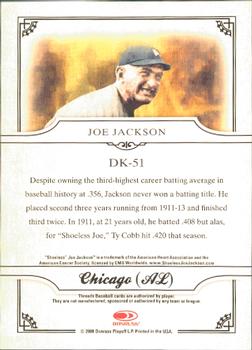 2008 Donruss Threads - Diamond Kings #DK-51 Shoeless Joe Jackson Back