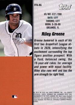 2020 Bowman's Best - 2000 Franchise Favorites #FFA-RG Riley Greene Back