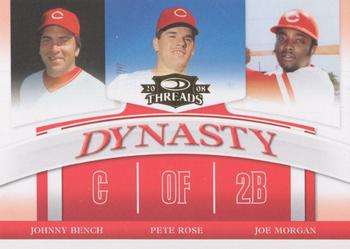 2008 Donruss Threads - Dynasty #D-2 Johnny Bench / Pete Rose / Joe Morgan Front