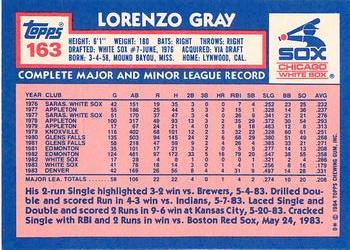 1984 Topps - Collector's Edition (Tiffany) #163 Lorenzo Gray Back