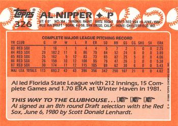 1988 Topps - Collector's Edition (Tiffany) #326 Al Nipper Back