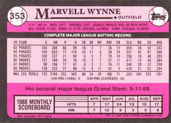 1989 Topps - Collector's Edition (Tiffany) #353 Marvell Wynne Back