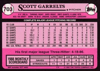 1989 Topps - Collector's Edition (Tiffany) #703 Scott Garrelts Back