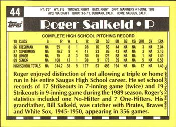 1990 Topps - Collector's Edition (Tiffany) #44 Roger Salkeld Back