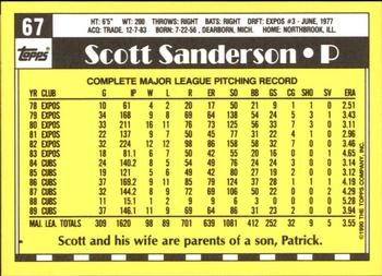 1990 Topps - Collector's Edition (Tiffany) #67 Scott Sanderson Back