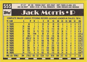 1990 Topps - Collector's Edition (Tiffany) #555 Jack Morris Back