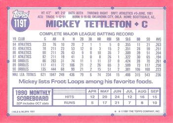 1991 Topps Traded - Limited Edition (Tiffany) #119T Mickey Tettleton Back
