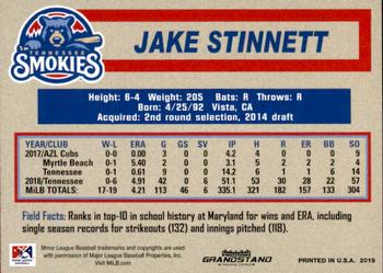 2019 Grandstand Tennessee Smokies #NNO Jake Stinnett Back
