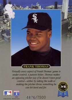 1993 Leaf - Frank Thomas Jumbo Box Topper #7 Frank Thomas Back