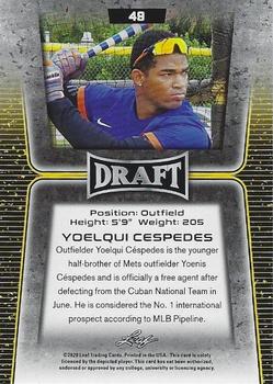 2020 Leaf Draft - Gold #49 Yoelqui Cespedes Back