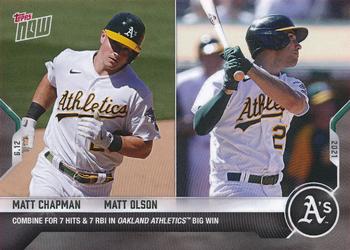 2021 Topps Now #346 Matt Chapman / Matt Olson Front