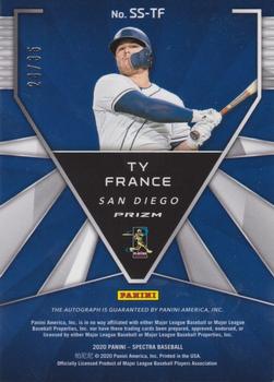 2020 Panini Chronicles - Spectra Signatures Neon Pink #SS-TF Ty France Back