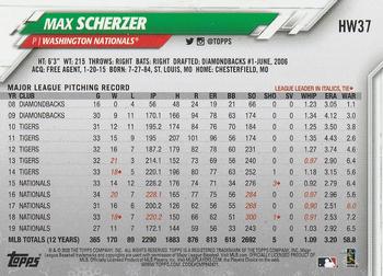 2020 Topps Holiday #HW37 Max Scherzer Back