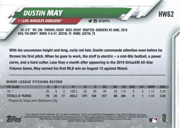 2020 Topps Holiday #HW62 Dustin May Back