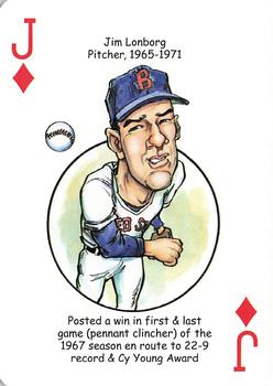 2009 Hero Decks Boston Red Sox Baseball Heroes Playing Cards #J♦ Jim Lonborg Front