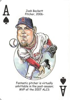 2009 Hero Decks Boston Red Sox Baseball Heroes Playing Cards #A♠ Josh Beckett Front