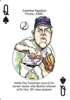 2009 Hero Decks Boston Red Sox Baseball Heroes Playing Cards #Q♠ Jonathan Papelbon Front