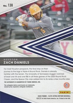 2020 Panini Elite Extra Edition - Signatures #138 Zach Daniels Back