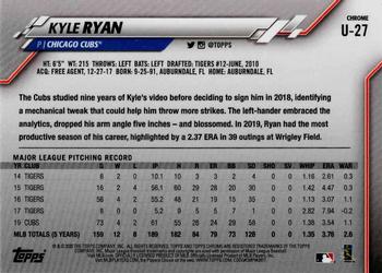 2020 Topps Chrome Update Sapphire Edition #U-27 Kyle Ryan Back