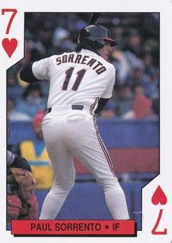 1992 Kahn's Cleveland Indians Playing Cards #7♥ Paul Sorrento Front
