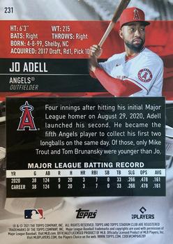 2021 Stadium Club #231 Jo Adell Back