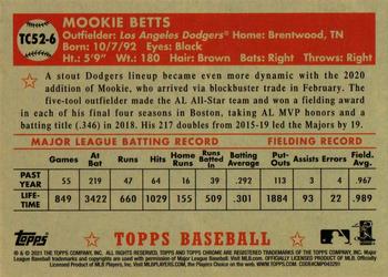 2021 Topps - 1952 Topps Redux Chrome #TC52-6 Mookie Betts Back