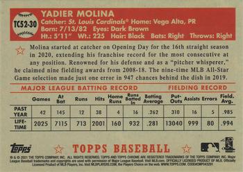 2021 Topps - 1952 Topps Redux Chrome #TC52-30 Yadier Molina Back