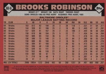 2021 Topps - 1986 Topps Baseball 35th Anniversary (Series One) #86B-56 Brooks Robinson Back
