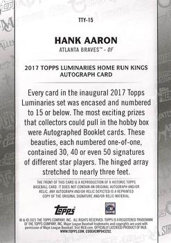 2021 Topps - Topps Through the Years #TTY-15 Hank Aaron Back