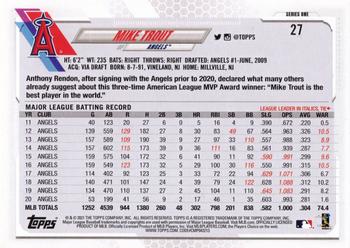 2021 Topps - Rainbow Foil #27 Mike Trout Back