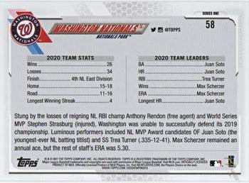 2021 Topps - Rainbow Foil #58 Washington Nationals Back