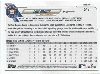 2021 Topps - Rainbow Foil #547 Luis Garcia Back