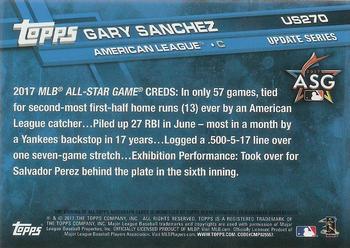 2017 Topps Update - 2017 Topps Base Set Variations Autographs #US270 Gary Sanchez Back
