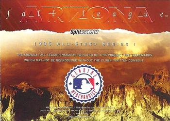 1995 SplitSecond Arizona Fall League All Stars #NNO Back Card Front