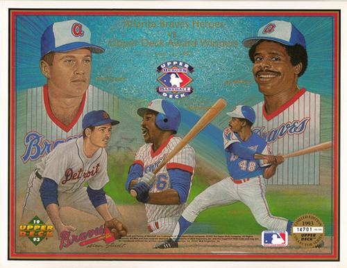 1993 Upper Deck Heroes of Baseball Sheets #NNO Jeff Burroughs / George Kell / Gary Matthews / Ralph Garr / Earl Williams Front